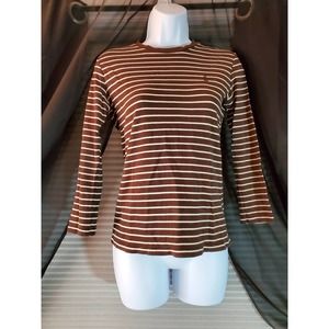 Ralph Lauren Sport Size S Brown and White Stripe T